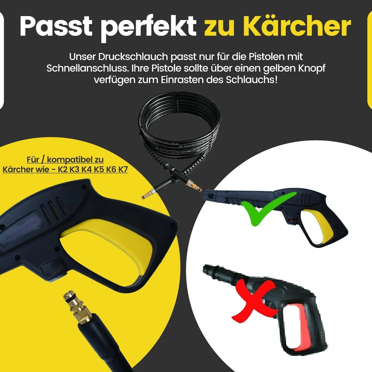 Hochdruckschlauch für Kärcher K-Serie – Quick Connect beidseitig, DN6 – Ansicht 16