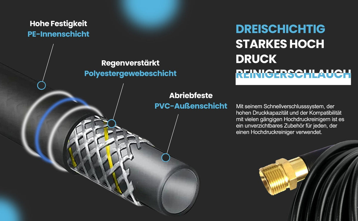 Rohrreinigungsschlauch M22 × 1,5 AG – Länge und Düse wählbar – Produktansicht 7