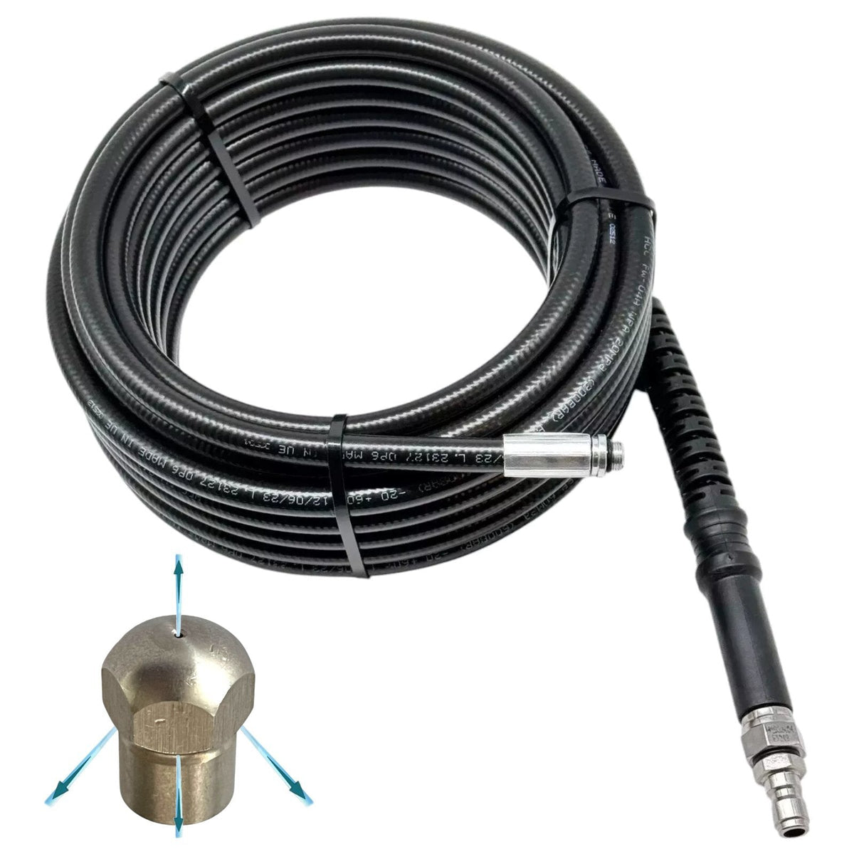 Rohrreinigungsschlauch mit 1/4-Zoll-Schnellkupplungsstecker – Produktansicht 6
