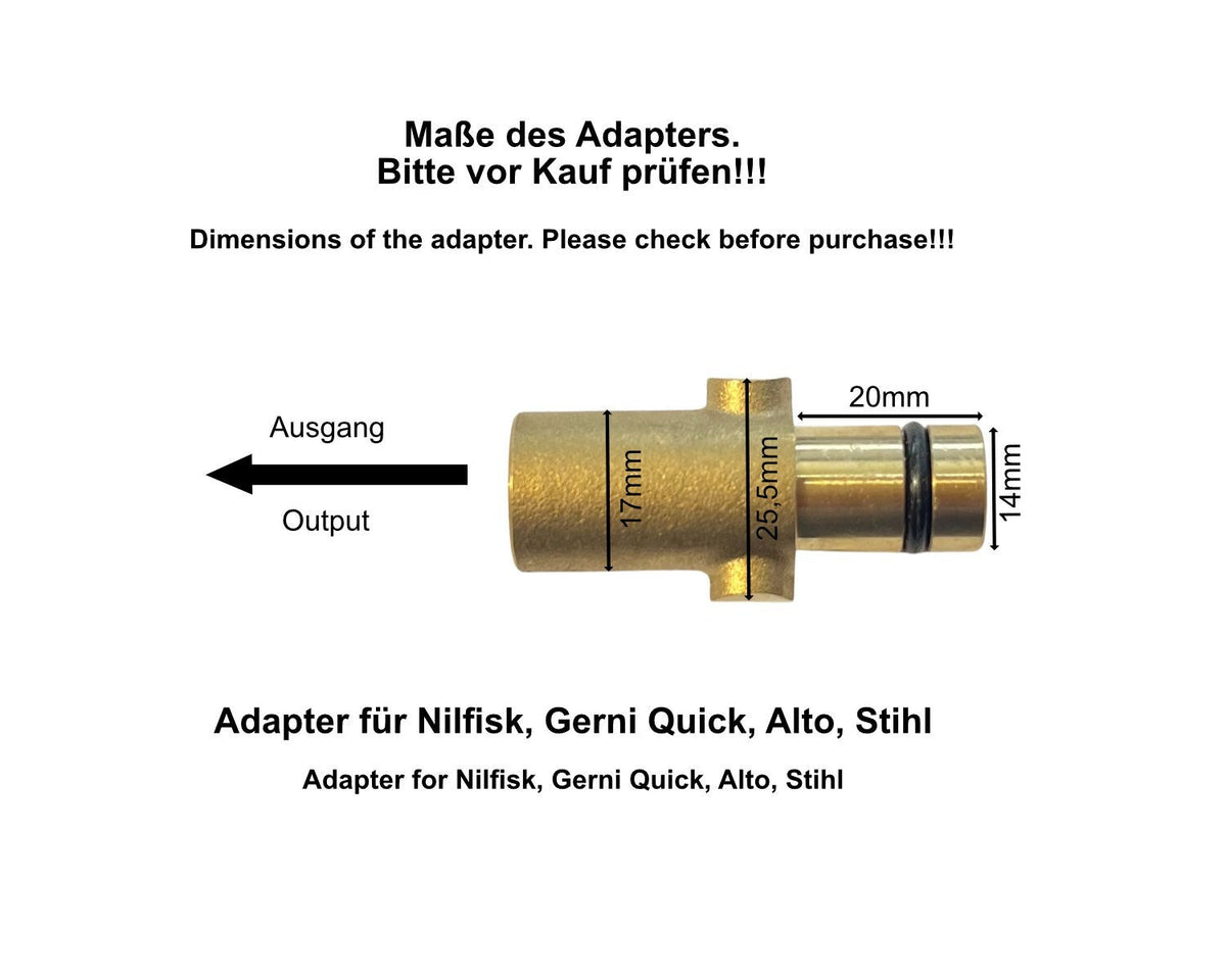 Bajonettadapter für Nilfisk/Gerni auf M22 Innengewinde – Detailansicht