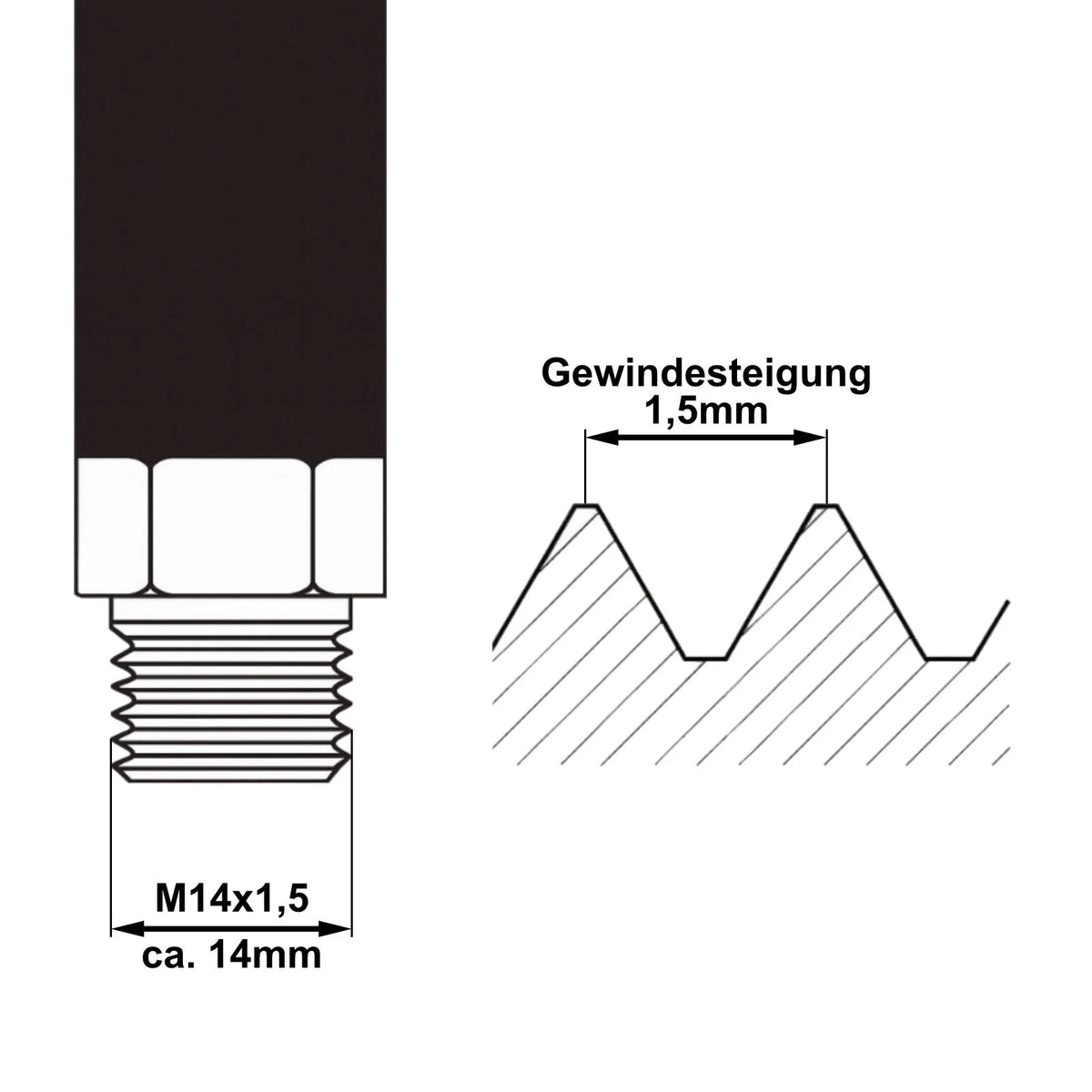 Hochdruckschlauch 20 m – M22 IG / M14 IG, DN6, 200 bar – Ansicht 5