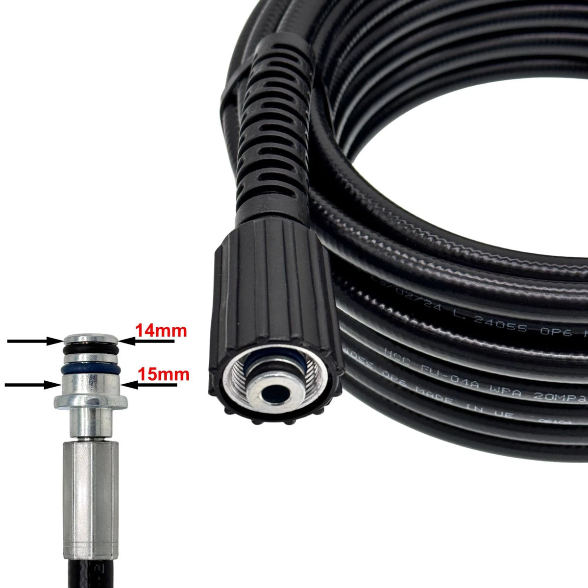 Hochdruckschlauch 20 m – M22 IG / M14 IG, DN6, 200 bar – Ansicht 6