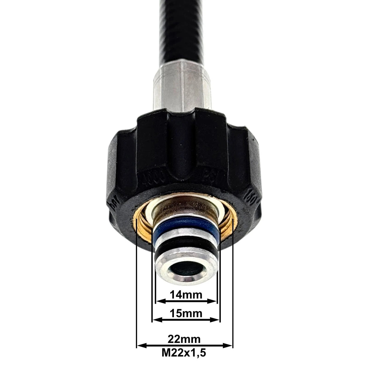 Hochdruckschlauch 20 m – M22 IG / M14 IG, DN6, 200 bar – Ansicht 3